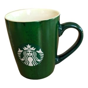 Starbucks 2021  10oz Mug Green w/Vertical Brushstrokes LOGO MERMAID Siren